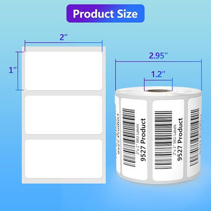 9527 Product 2"x 1" Sticker Labels Direct Thermal Labels 1000 Labels Per Roll (12 Rolls)
