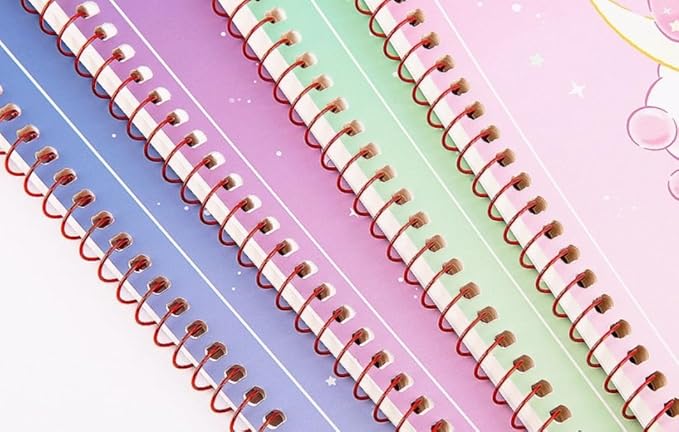 Cute Unruled Blank Spiral Notebook, About 60 Sheets, 7.3 x 10.3 Inches, About 60 Sheets (Green)