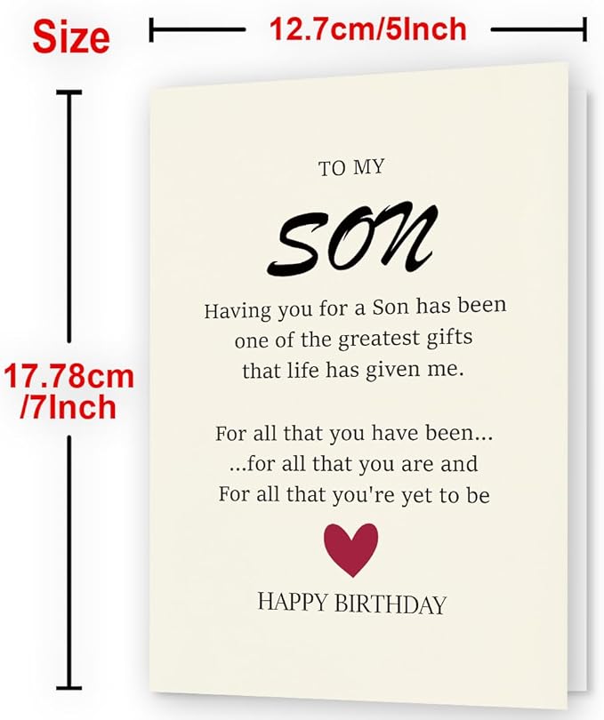 To My Son, Birthday Card for Son, Son Birthday Card, Birthday Card Son, Birthday Card Son, Happy Birthday Son Card, To My Son from Mom, Gifts for Adult Son Gift Ideas, Birthday Card Son Adult