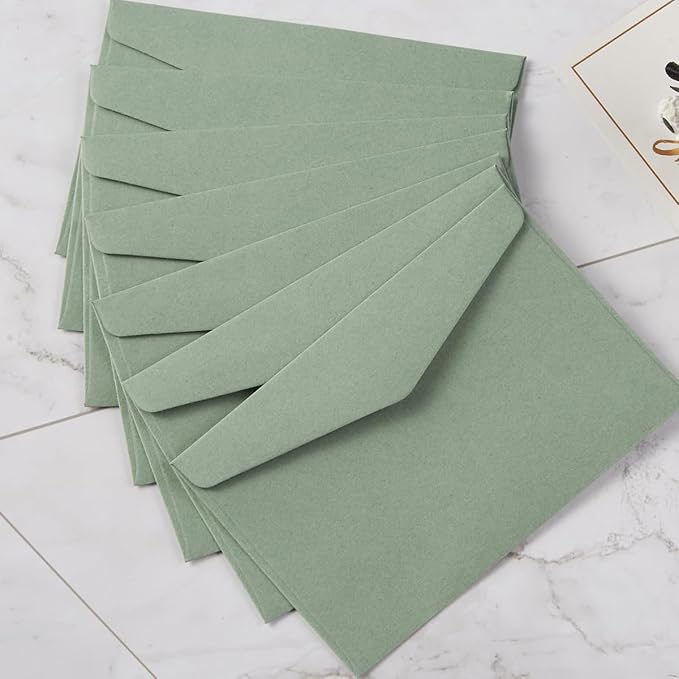 120 Pack Kraft Mini Envelopes Small Envelopes Self-Adhesive Tiny Pockets for Business Cards Christmas Holiday Small Gift Cards Invitations Cards(4.13"×2.76") (Sage-Green)