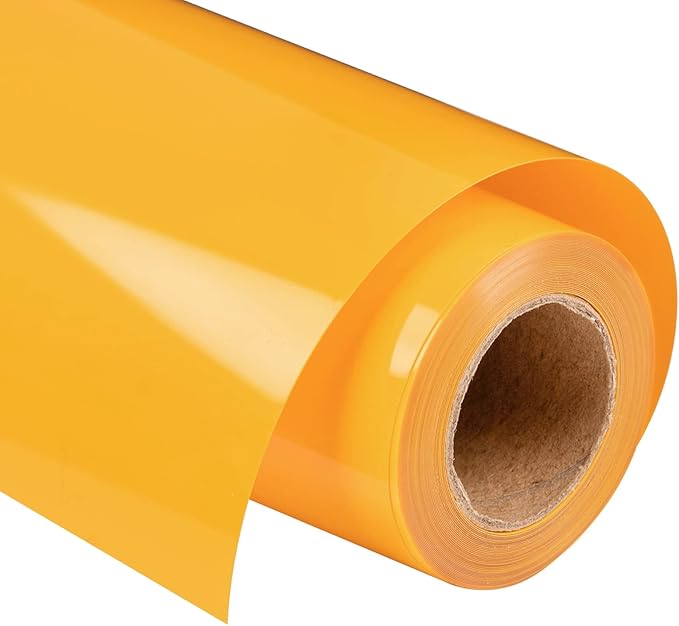 VINYL FROG Heat Transfer Vinyl Roll HTV Vinyl - 12"x12ft Yellow Iron on Vinyl for T-Shirts, Heat Press Vinyl for DIY Craft Designs (Yellow)