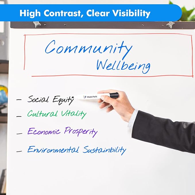 maxtek Dry Erase Markers Chisel Tip, 17 Count 5 Colors Whiteboard Markers, Low Odor Dry Erase Markers