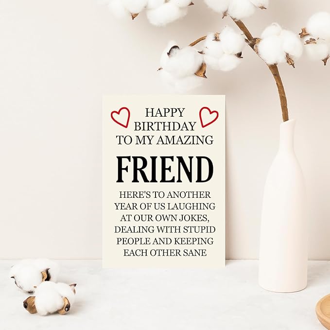 Best Friend Birthday Card, Bestie Birthday Card, Friendship Card for Birthday, Funny Birthday Card for Bestie BFF, Best Friend Birthday Gifts for Bestie Women Brother Him, Birthday Card Sister Brother