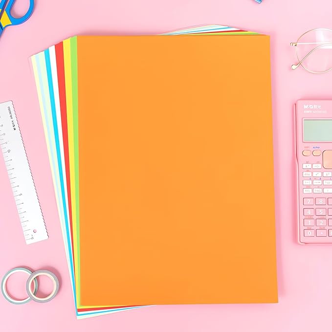 M&G 100 Sheets Colored Copy Printing Paper Assorted Colors, 8.3 X 11.7 in Construction Paper for Card Making Scrapbooking Kids School Office DIY Craft