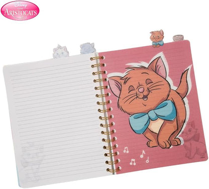 Innovative Designs Disney The Aristocats Tab Journal Notebook for Kids, Spiral Bound, 96 Lined Pages, 8 x 7 inches