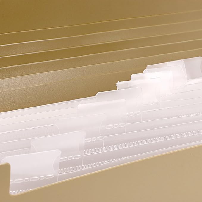 BTSKY Expanding File Folder -13 Pockets Small Accordion File Folder Expandable Card Ticket Holder File Storage Folder Check Bill File Folder Plastic Business Document Organizer Wallet Case, Khaki