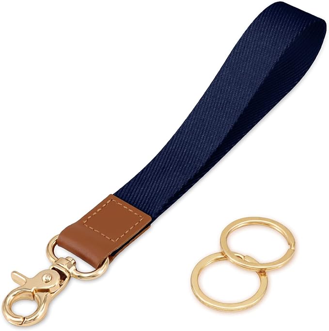 Wrist Lanyard for Women and Men, Keychain Lanyard for Keys, Wrist Keychain Strap Lanyard for Car Keys ID Badge Wallet Card Holder (Navy Blue)