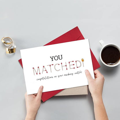 Ogeby Funny Match Day Congrats Card Gifts, Match Day Residency Card Gifts for Him Her, Medical School You Matched Card