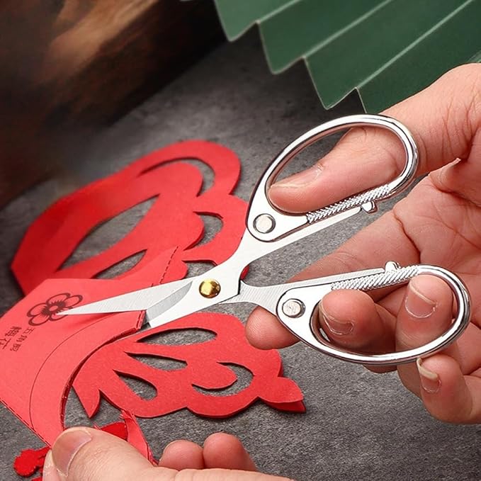 5" All Stainless Steel Office Scissors,Ultra Sharp Blade Shears,Sturdy Sharp Scissors for Office Home School Sewing Fabric Craft DIY Multipurpose Scissors Sliver