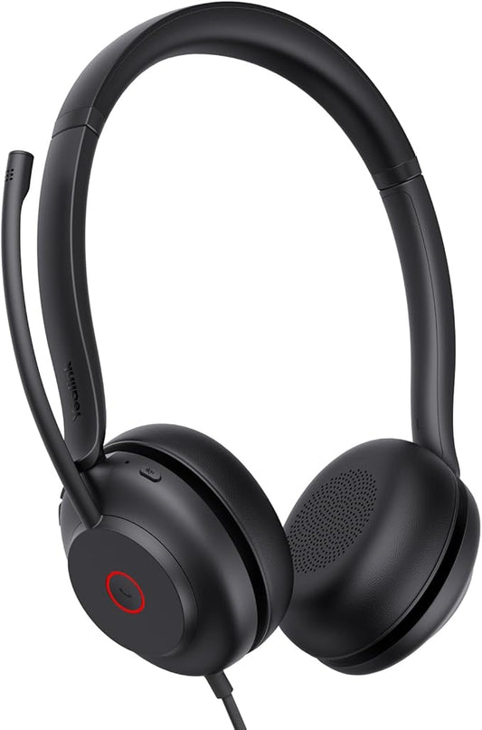 Yealink UH35 Wired Headset, USB Headset with Noise Cancelling Mic, Optimized for Skype and Zoom and Other Leading Conferencing Platforms, All-Day Comfort Design, Mute Button, Busylight
