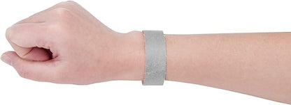 100 Pcs Wristbands, 1-100 Consecutive Numbers Waterproof Tearproof and Printable Wrist Straps Admission Bracelets Tickets (Silver)
