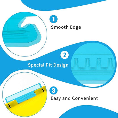 50 Pieces 4 Inch Hanging File Folder Tabs and Inserts Large Clear Plastic Hanging Folder Tabs for Filing Cabinet Folders Labels Back to School Supplies Assorted Colors (50)