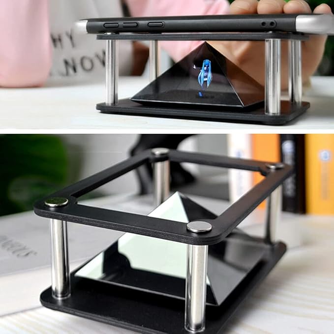 Smartphone Hologram Projector, 3D Holographic Display Stand 3.5-6inch Mobile Phone Hologram Projector Bracket (Cylindrical )