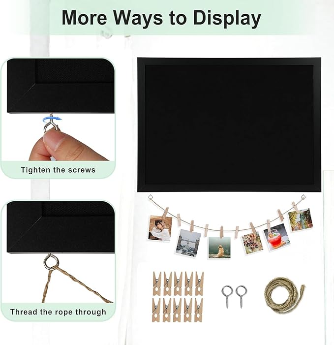 Large Cork Board Double-Sided Bulletin Board with Linen 30"x 20", Black Cork Boards for Walls Wood Frame Hanging Pin Board, Cork Board for Office Home School 1-Pack