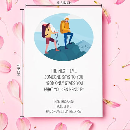 UUEFKTN Funny Encouragement Card for Him Her, Humor Adult Support Card, Special Occasion Card Uplifting Card, illness Difficult Support for Friend, Get Well Card, Get Better Gift for Women Men