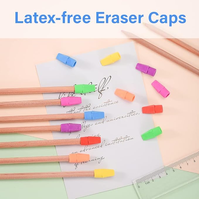 Sooez 120 Pack Pencil Top Erasers, Cap Pencil Eraser Toppers, Studying Supplies for Teachers Classroom Must Haves Pencil Erasers, 7 Colors