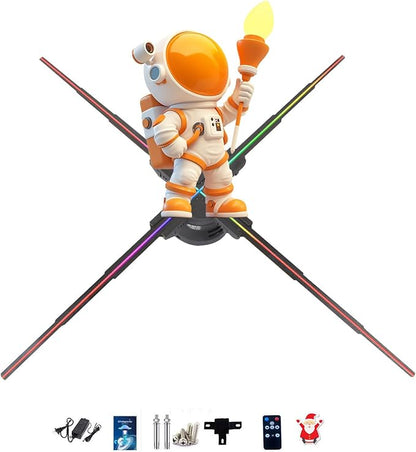 3D Hologram Fan,39.4 inche Hologram Fan Projector Advertising Display HD LED 2000*1444PX Resolution for Christmas, Halloween, Business, Shop, Holiday 100CM Holographic with 700 Video Library