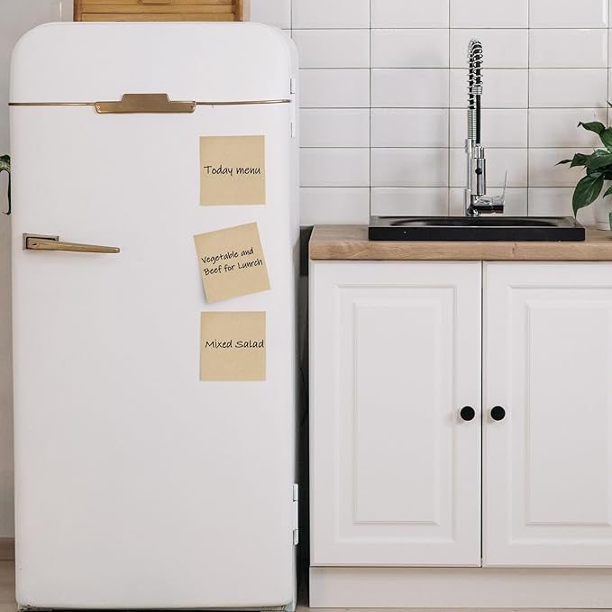 Beieverluck 48 Pack Pop Up Sticky Notes 3X3 Inch Colorful Post Stickies Self Sticky Note Pads for Office, Home, School, Meeting, 80 Sheets/pad, (Kraft)