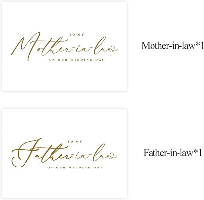 LADY&HOME Set of 2 Wedding Day Cards to Father-in-law and Mother-in-law,To My Father-in-law and Mother-in-law on My Wedding Day Card (C2:Father-in-law & Mother-in-law)