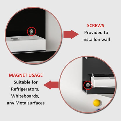 Acrylic Black Whiteboard Magnetic Marker Holder,Wall Mounted Dry Erase Whiteboard Marker Holder Stand Acrylic Magnet Pen Holder for Fridge Refrigerator for School Office Home (Black, 2)