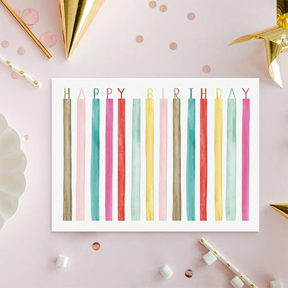 Watercolor Bulk Birthday Cards Assortment – 48pc Bulk Happy Day sheets with Envelopes Box Set – Assorted Blank Celebration Sheets for Women, Men, and Kids in a Boxed flyers Pack