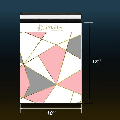 100 Count - 10x13 inch Poly Mailer Envelope Triangular Mailing Shipping Package Bags-Self Seal…