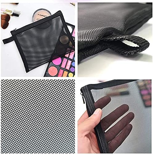 Pendancy Mesh Zipper Pouch 5pcs Lightweight Nylon File Folders Document Organizer Cosmetic Bags Accessories Storage for Travel and Office Supplies (Blue, A4 A5 A6)