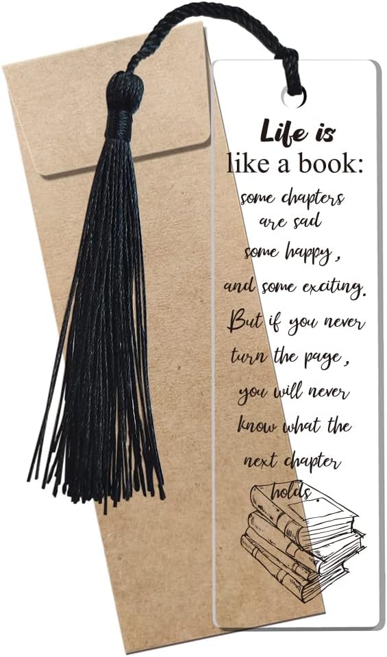 Inspirational Book Quote Bookmark Gifts for Women Acrylic Bookmark for Girls Daughter Book Lovers Sister Bookworm Birthday Christmas Stocking Stuffers for Female Friend Sister Gifts