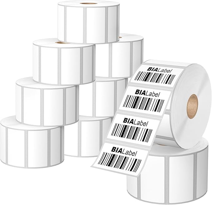 12 Rolls 2" X 1" Thermal Labels, 1300/Roll - Direct Thermal Labels Compatible with Zebra & Rollo Printers