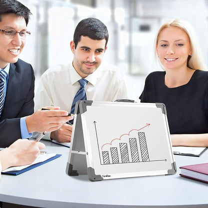 Small Dry Erase White Board – TANKEE Magnetic Desktop Foldable Whiteboard Portable Mini Easel Double Sided on Table Top with Holder for Drawing, Teacher Instruction, Memo Board