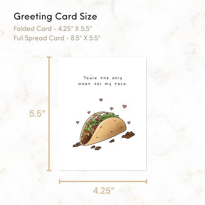 ALY LOU Naughty Anniversary Card, Mexican Anniversary for Boyfriend Husband, Funny Birthday for Him Her, Sarcastic Adult for Wife Girlfriend, Dirty Greeting Card (Meat For My Taco)