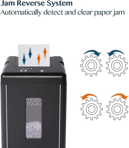 WOLVERINE 15-Sheet Super Micro Cut High Security Level P-5 Heavy Duty Paper/CD/Card Shredder for Home Office, Ultra Quiet by Manganese-Steel Cutter and 8 Gallons Pullout Waste Bin SD9520 (Black ETL)