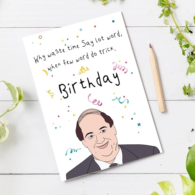Funny The Office Birthday Cards for Boss Manager Colleague Coworker Women Men, Humorous Birthday Card for Office Fans, Last Minute Bday Gift for Dad Mom Him Her