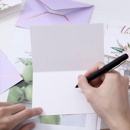 Heavy Duty Thank You Cards with Envelopes - 36 PK - Gold Thank You Notes 4x6 Inches Baby Shower Thank You Cards Wedding Thank You Cards Small Business Graduation Funeral Bridal Shower (Violet)