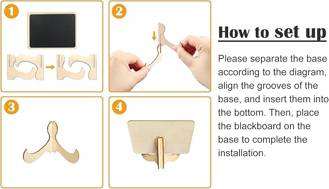 10 Pack Mini Chalkboards Signs with Easel Stand, Small Rectangle Chalkboards Blackboard, Wood Place Cards for Weddings, Birthday Parties, Message Board Signs and Event Decoration