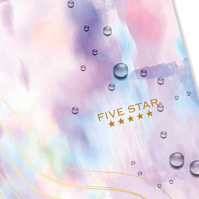 Five Star Spiral Notebook + Study App, 1 Subject, Wide Ruled, 8" x 10-1/2", 80 Sheets, Pastel Tie Dye (930210F-ECM)