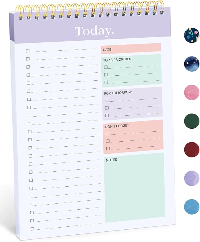 To Do List Pad - To Do List Notebook for Work with 52 Sheets, Undated Daily Planner Perfect for Daily Tasks and Goal Setting, To Do List Notepad Suitable for Office, Home and School-Violet Dream