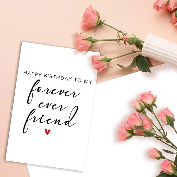 Happy Best Friend Birthday Card, BFF Card, Gifts for Bestie Women, Bestie Sister Friendship Cards for Lady Girl, Forever Friend