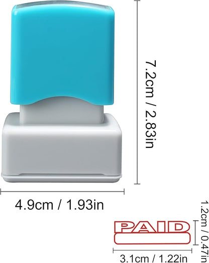 WAFJAMF Paid Stamp–Self Inking Rubber Stamp Office Stamp Message Stamp Red Ink-Medium