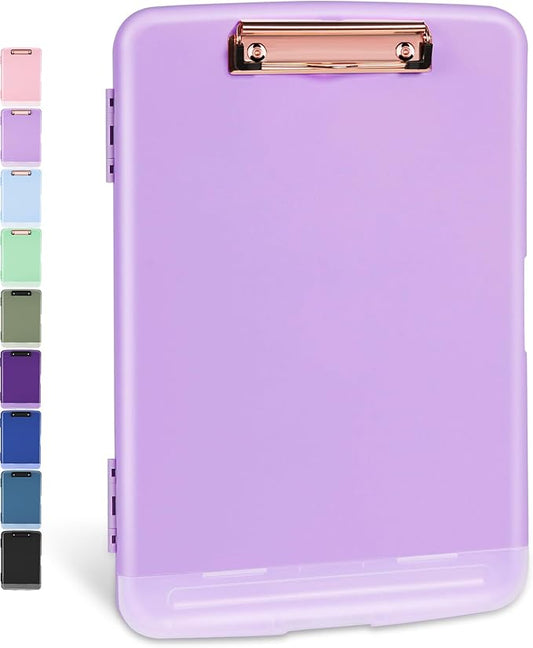 Sooez Clipboard with Storage, High Capacity Nursing Clipboard with Pen Holder, Clip Boards 8.5x11 with Storage, Low-Profile Clip, Lightweight Plastic Clipboard for Teachers, Lawers, Office Workers