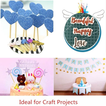 Baisunt 20 Sheets Sky Blue Glitter Cardstock Paper for DIY Art Project, Scrapbook, Birthday Wedding Party Decoration 250GSM(8x12 In, Non Adhesive)