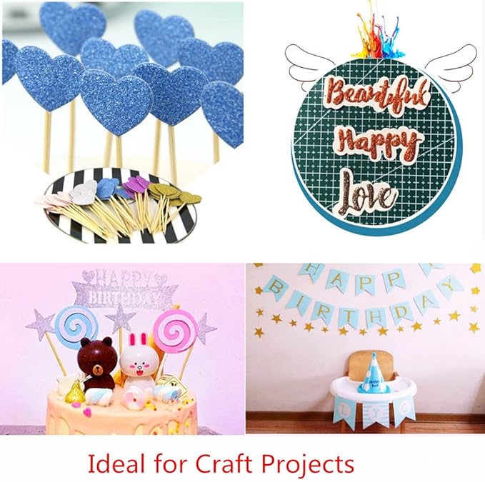 Baisunt 20 Sheets Purple Glitter Cardstock Paper for DIY Art Project, Scrapbook, Birthday Wedding Party Decoration 250GSM(8x12 In, Non Adhesive)