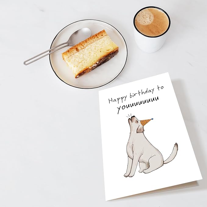 Chenive Funny Birthday Card from Dog, Cute Dog Birthday Card, Bday Card for Dog Owner, Dog Yap Happy Birthday To You Card JCCNB250