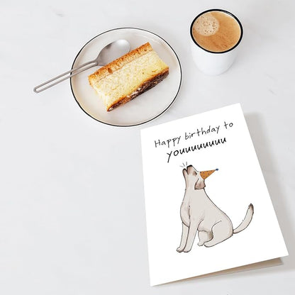 Chenive Funny Birthday Card from Dog, Cute Dog Birthday Card, Bday Card for Dog Owner, Dog Yap Happy Birthday To You Card JCCNB250