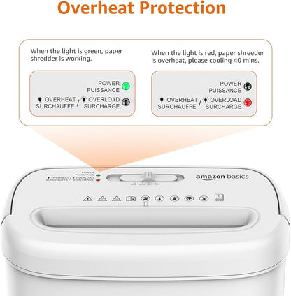 Amazon Basics Crosscut Paper and Credit Card Shredder for Security - 8-Sheet, Heavy Duty, White
