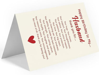 Husband Birthday Card from Wife | Happy Birthday Card for Husband | Romantic Bday Card