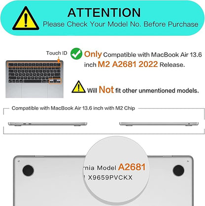 Compatible with MacBook Air 13.6-inch Hard Protective Shell Cace and Keyboard Cover ( A2681, M2 chip, 2022 Release ) - Palm Tree Against Blue Sky