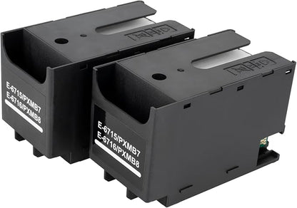 T6715 T6176 Ink Maintenance Box for Workforce Pro WF-4833 WF-4740 WF 4730 WF-4734 WF-4830 WF-4720 WF-4820 WF-3820 EC-4020 EC-4030 EC-4040 WF-C5790 WF-C5210 WF-C5290 Printers T671500/T671600 (2-Packs)