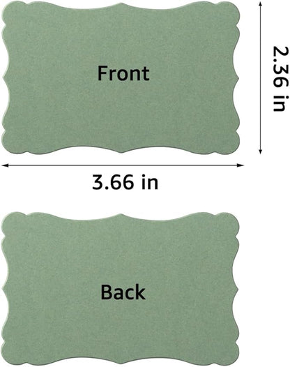 120 Pieces Small Mini Business Cards Vintage Assorted Colors Blank Note Cards Gift Word Card for Business Cards, Gift Cards (Sage-Green, 3.66x 2.36 inches)
