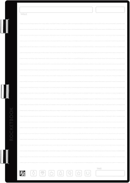Rocketbook Pro Lined Page Pack | Scannable Pro Notebook Paper - Write, Scan, Erase, Reuse | 20 Lined Sheets | Executive Size: 6 in x 8.8 in